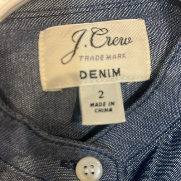J. Crew Chambray Cotton long sleeve bodysuit size 2. - Picture 3 of 3